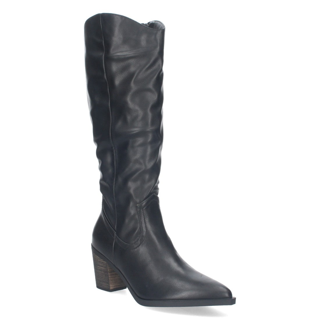 Botas Cowboy con Caña Arrugada y Punta Fina - Negro