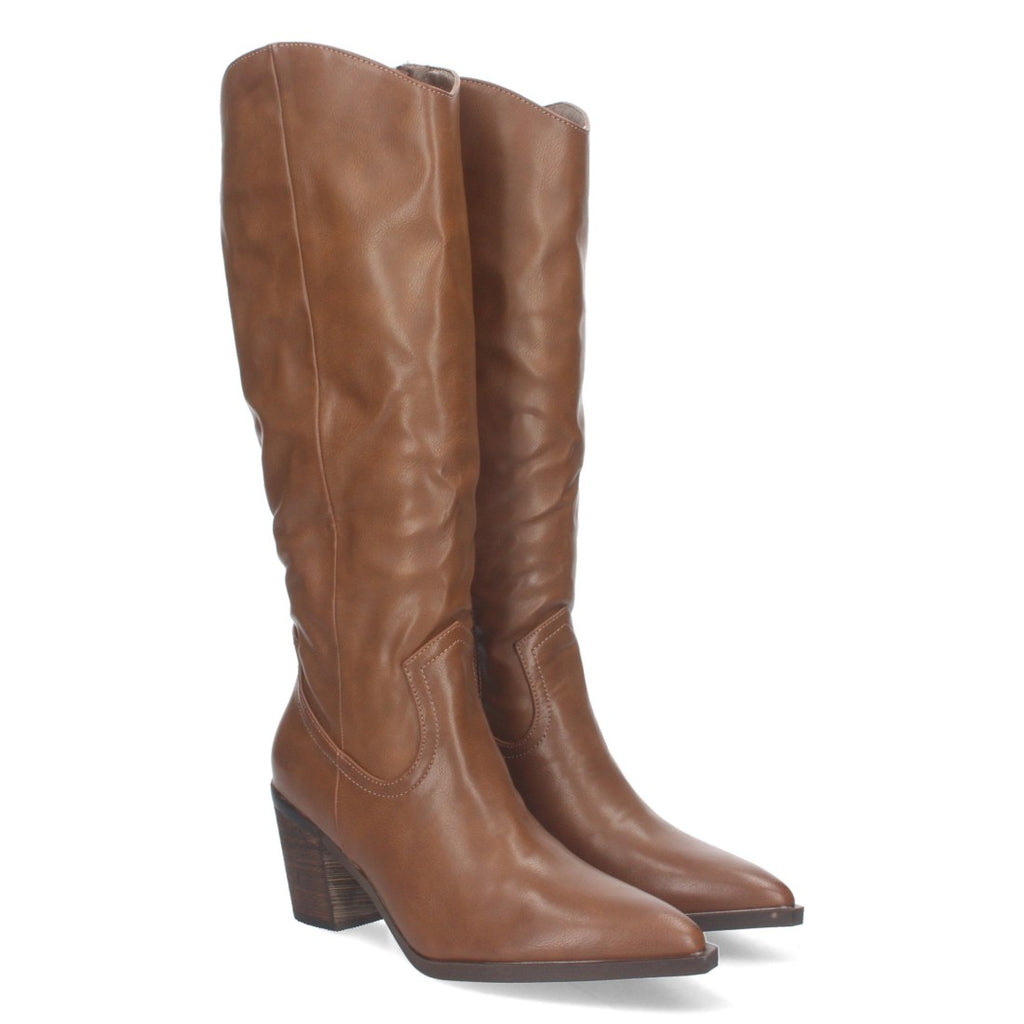 Botas Cowboy con Caña Arrugada y Punta Fina - Kaki