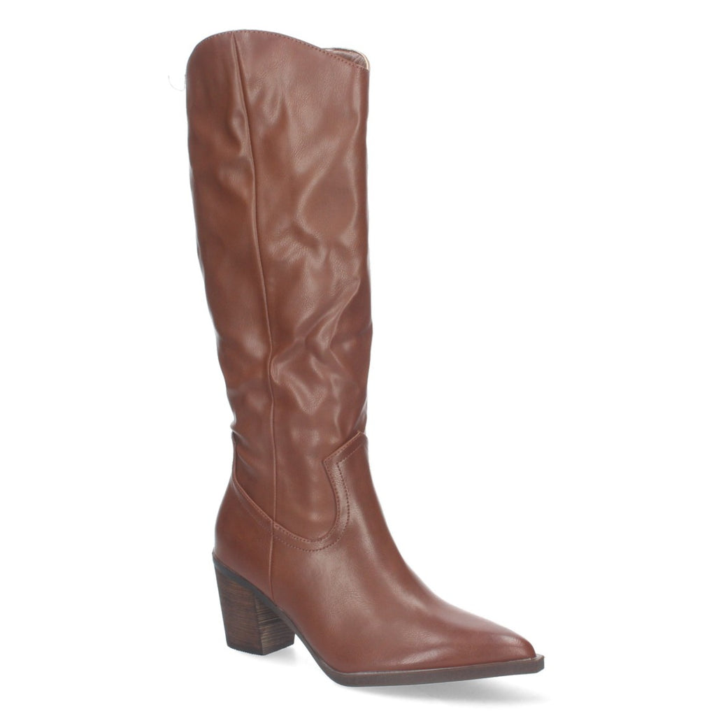 Botas Cowboy con Caña Arrugada y Punta Fina - Camel