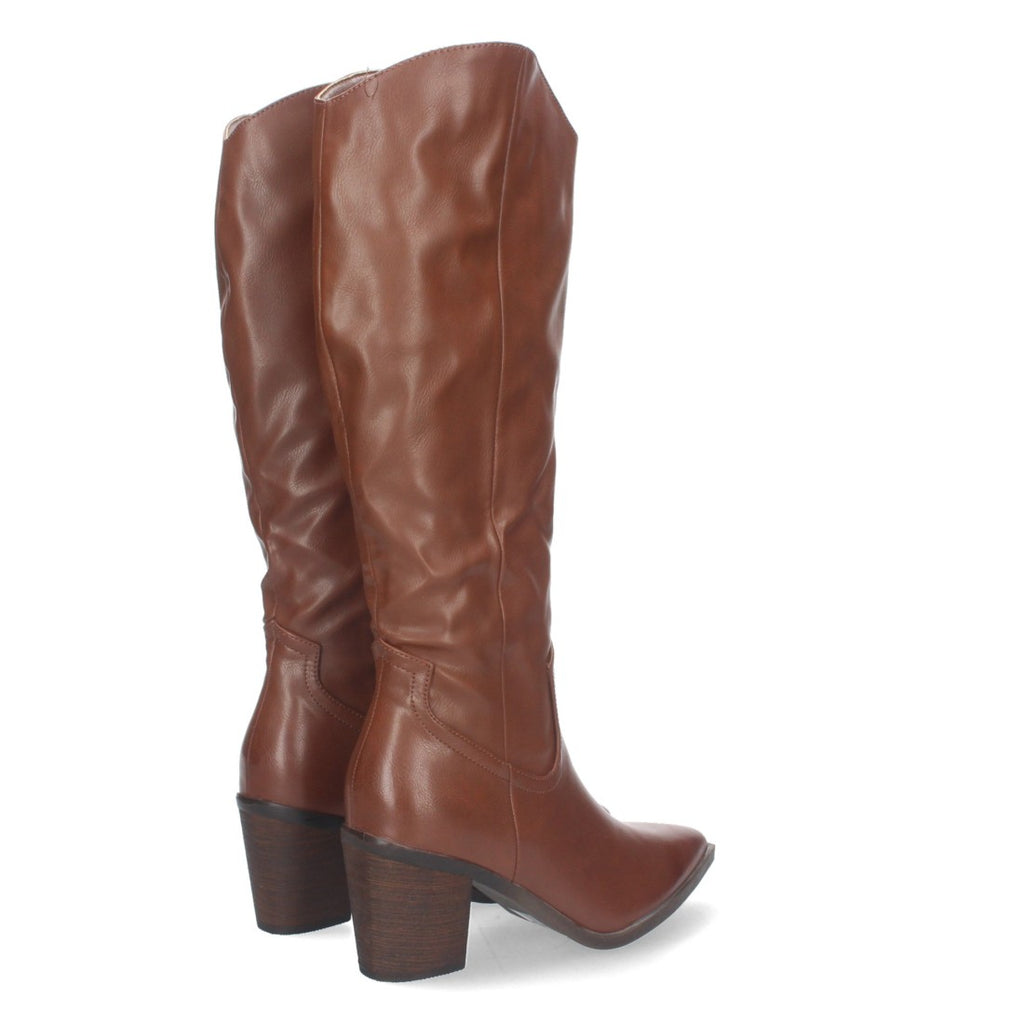 Botas Cowboy con Caña Arrugada y Punta Fina - Camel