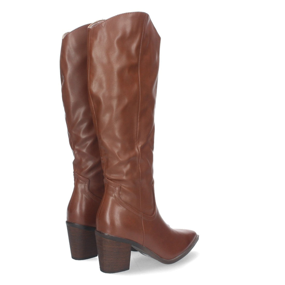 Botas Cowboy con Caña Arrugada y Punta Fina - Camel