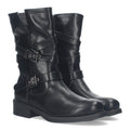 Botas Negras Moteras con Hebillas Decorativas