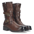 Botas Marrones Moteras con Hebillas Decorativas