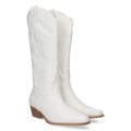 Elegante weiße Stiefel mit hohem Absatz