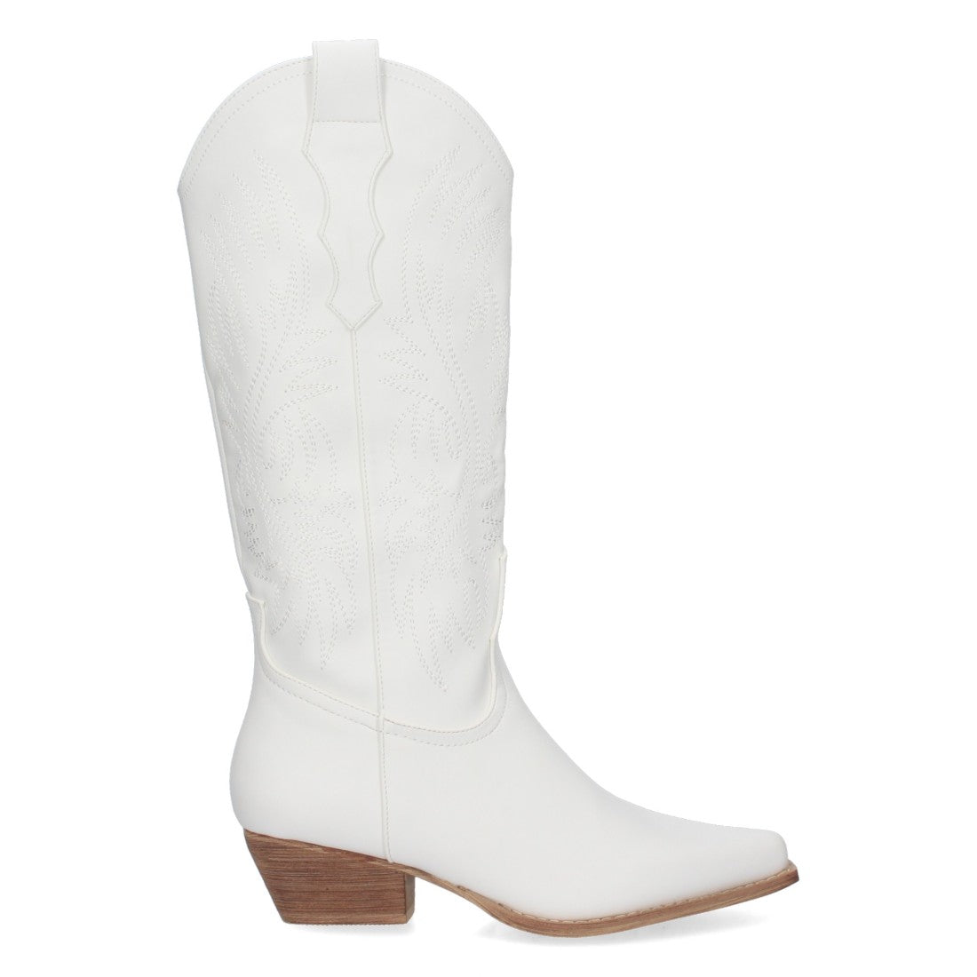 Elegante weiße Stiefel mit hohem Absatz