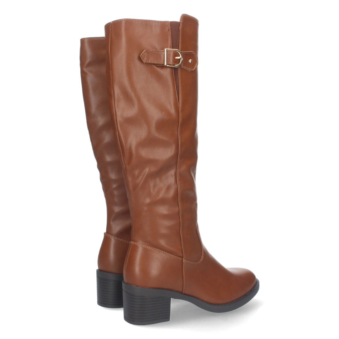 Botas Altas con Hebilla Superior - Camel (34.5cm)