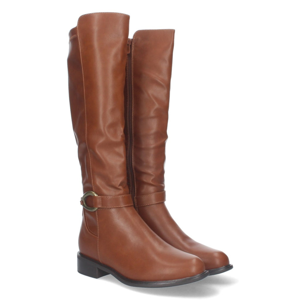 Botas Altas Elegantes con Hebilla - Camel