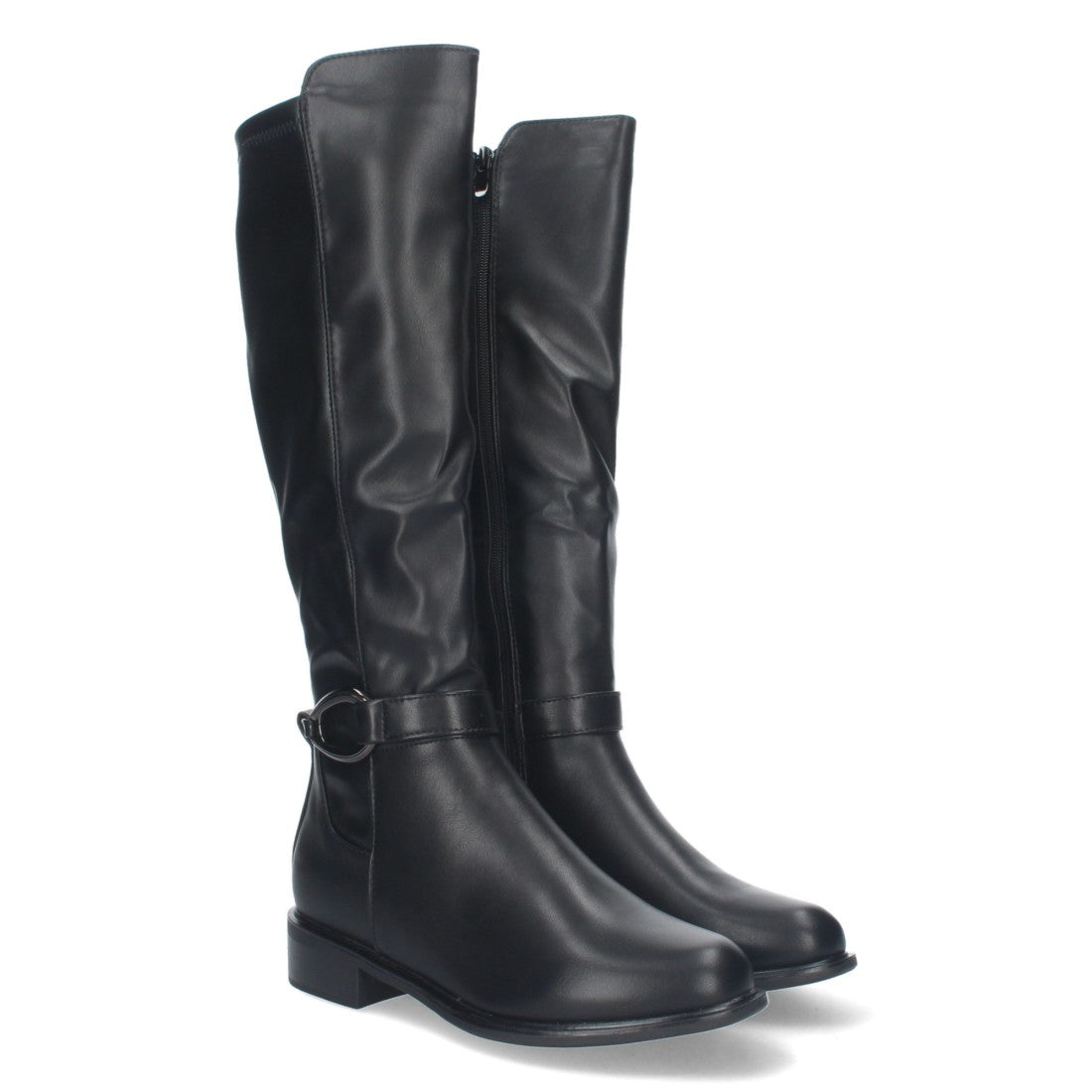 Botas Altas Elegantes con Hebilla - Negro