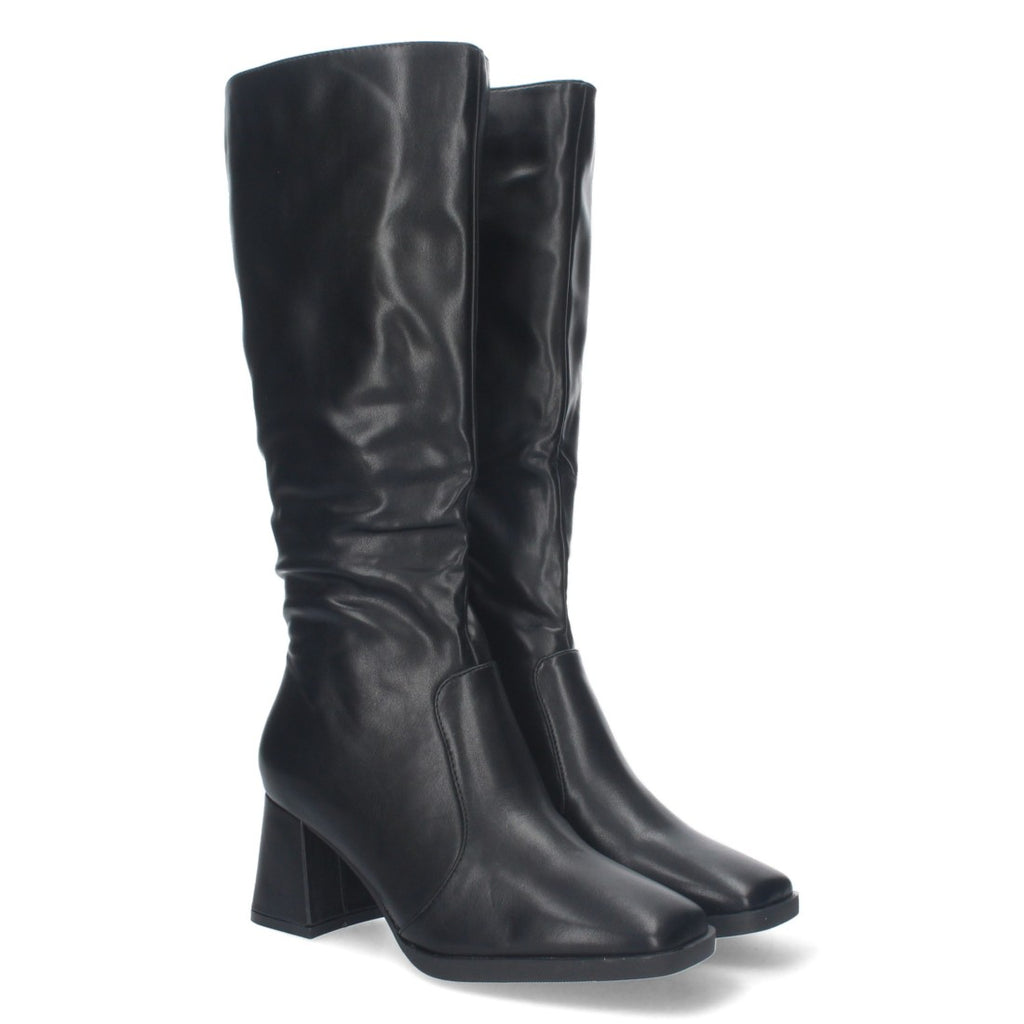 Botas Lisas con Tacón Medio - Negro (34.5cm)