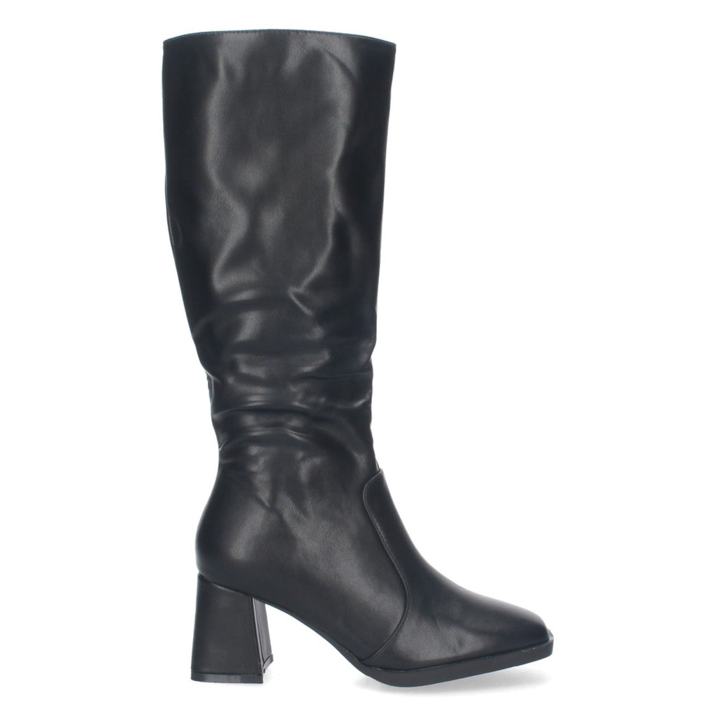 Botas Lisas con Tacón Medio - Negro (34.5cm)