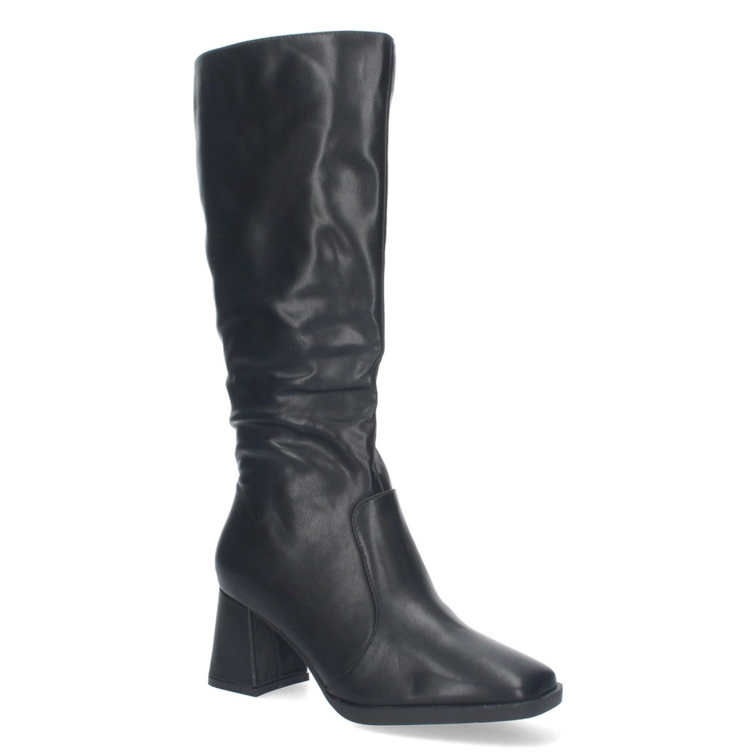 Botas Lisas con Tacón Medio - Negro (34.5cm)