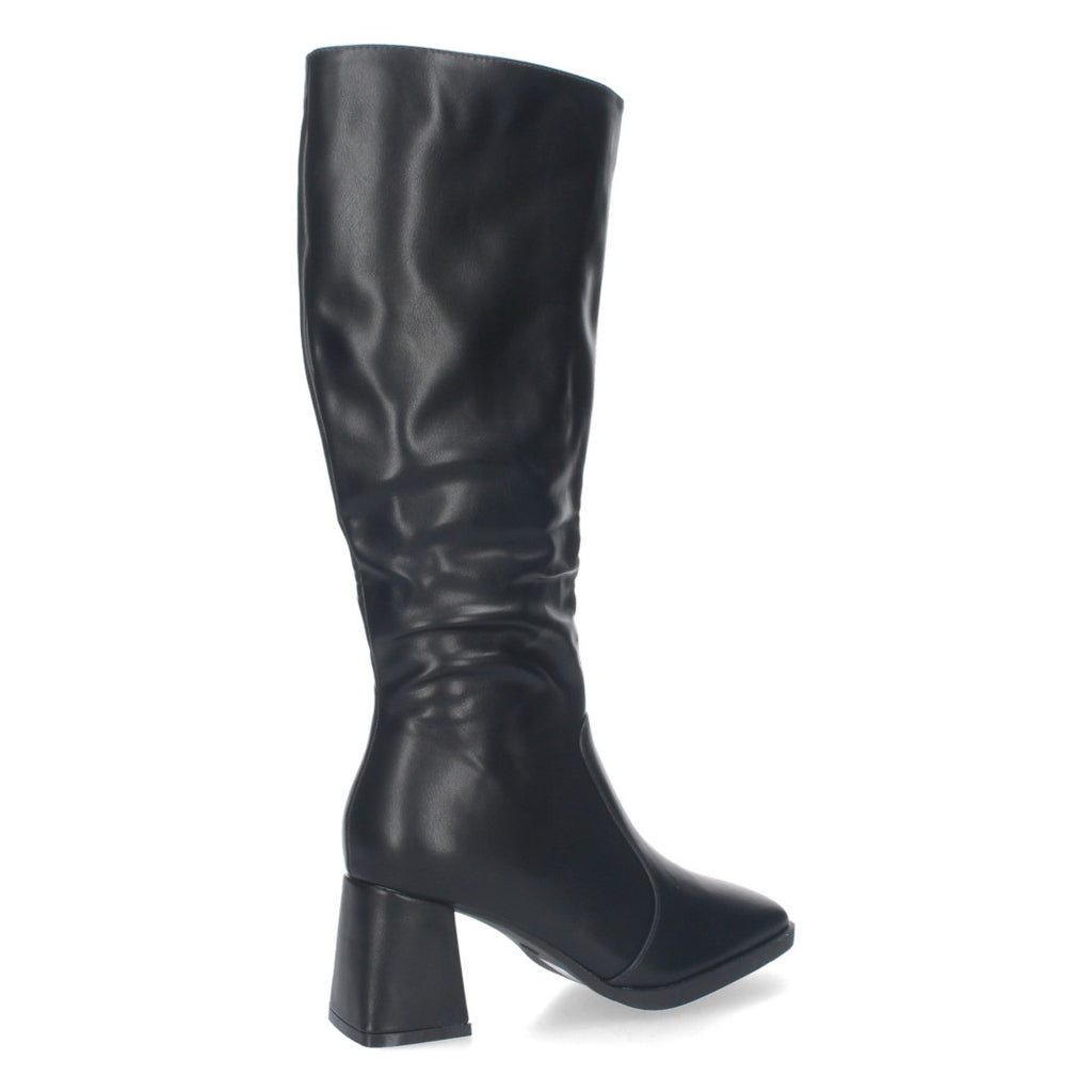 Botas Lisas con Tacón Medio - Negro (34.5cm)