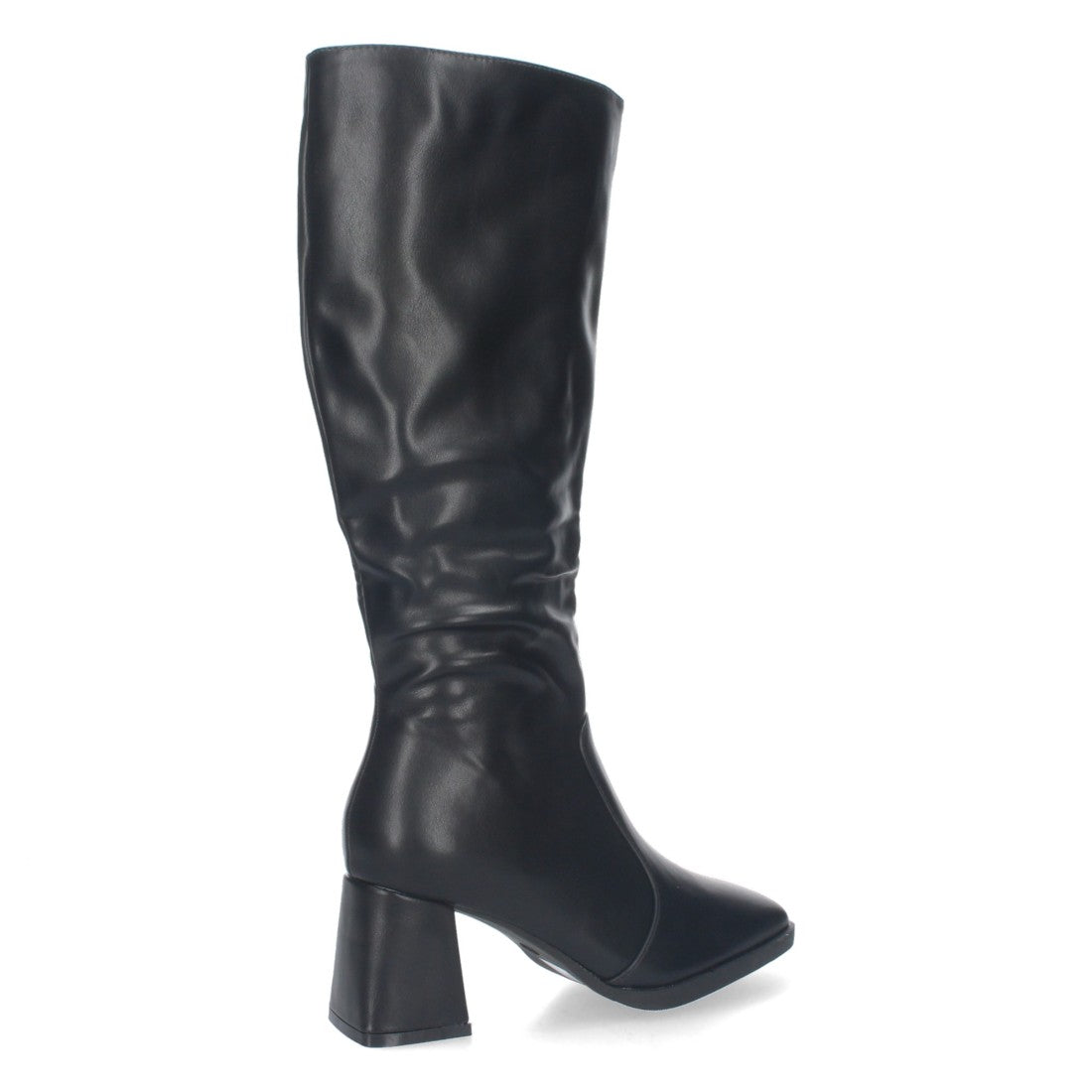 Botas Lisas con Tacón Medio - Negro (34.5cm)