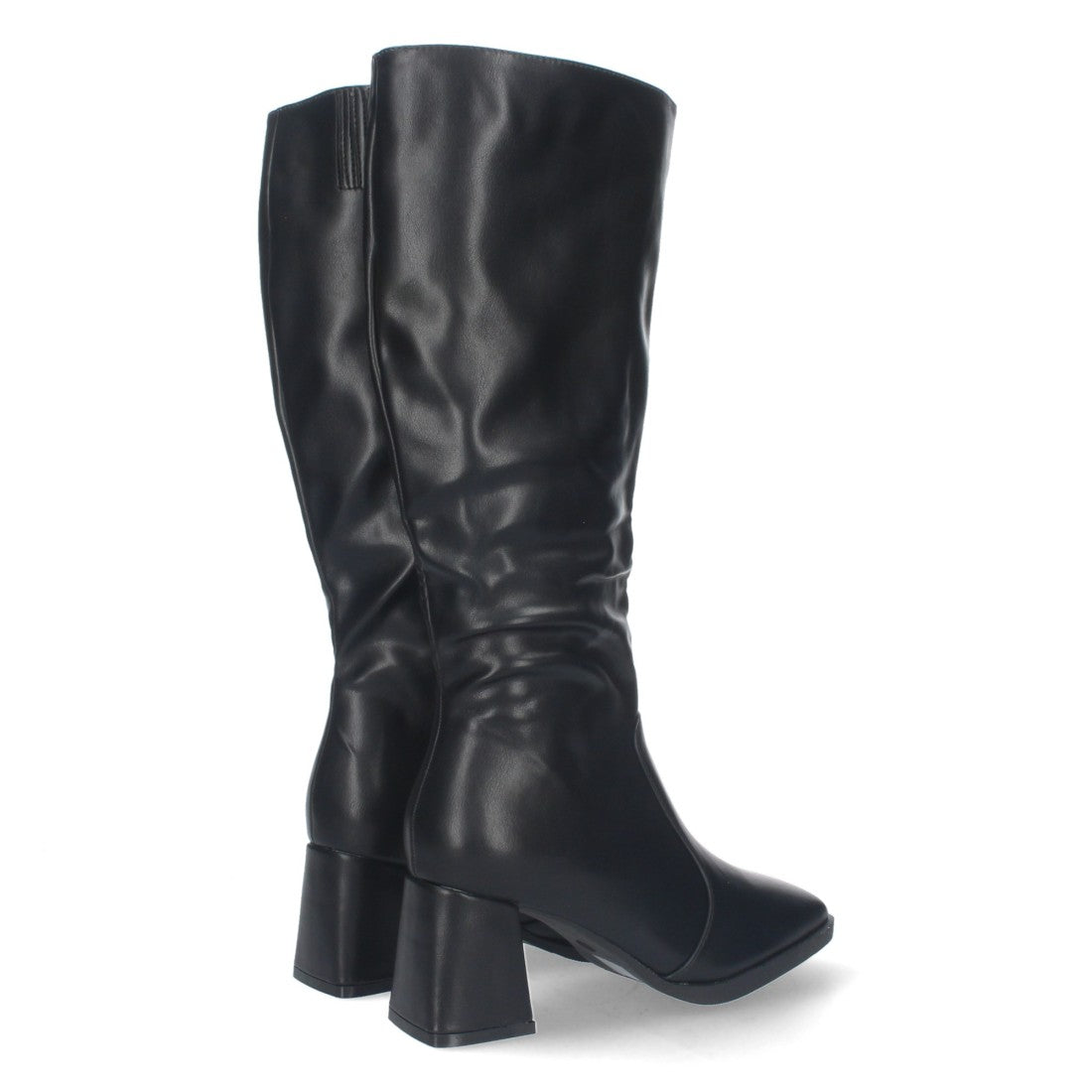 Botas Lisas con Tacón Medio - Negro (34.5cm)