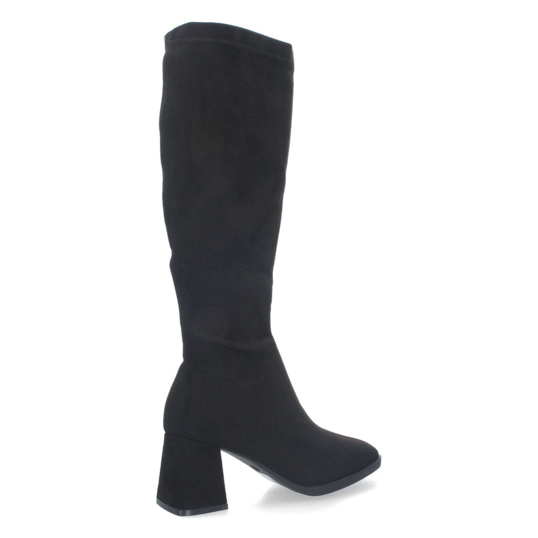 Botas Lisas con Tacón Alto - Negro (37cm)