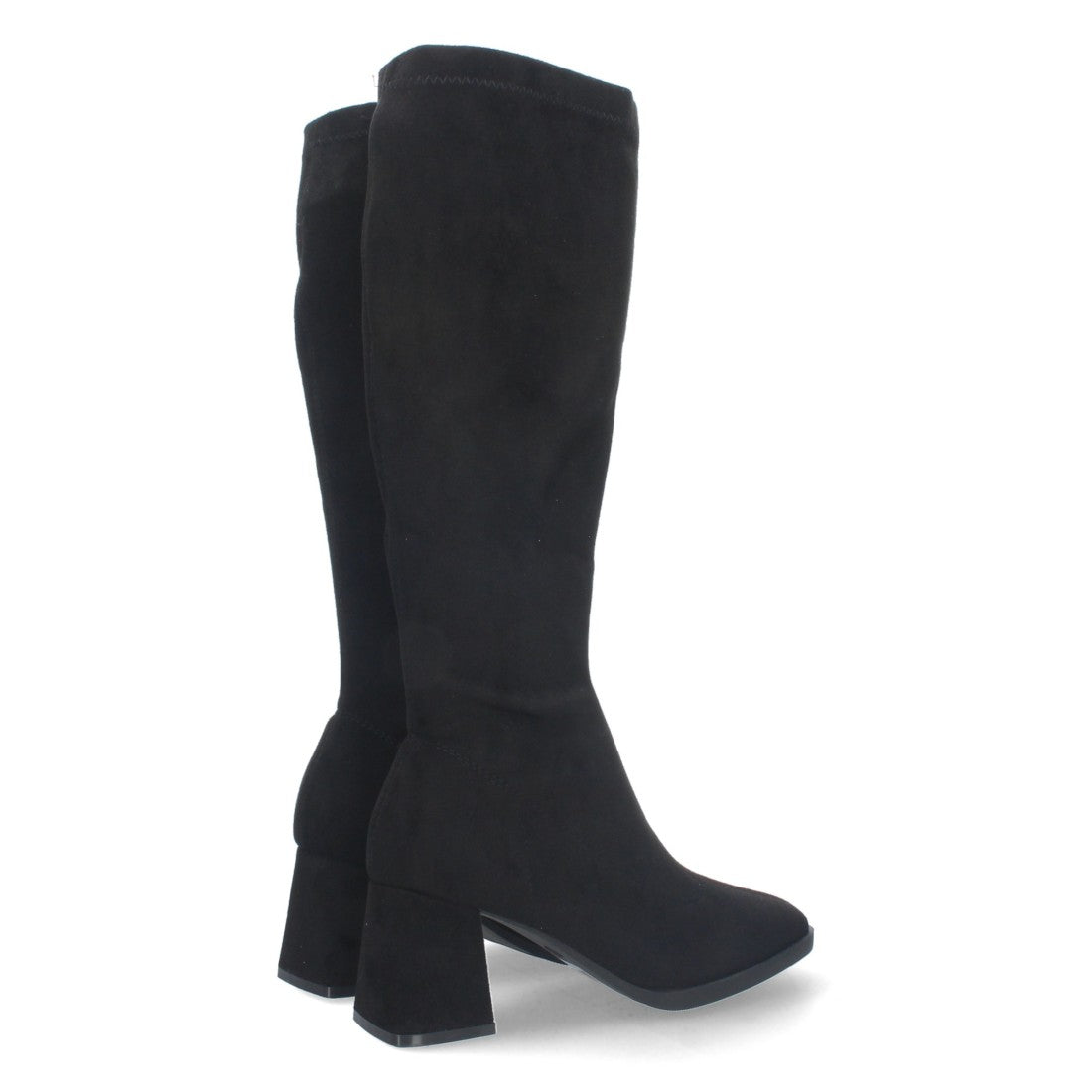 Botas Lisas con Tacón Alto - Negro (37cm)
