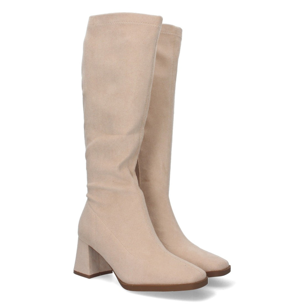 Botas Lisas con Tacón Alto - Beige (37cm)