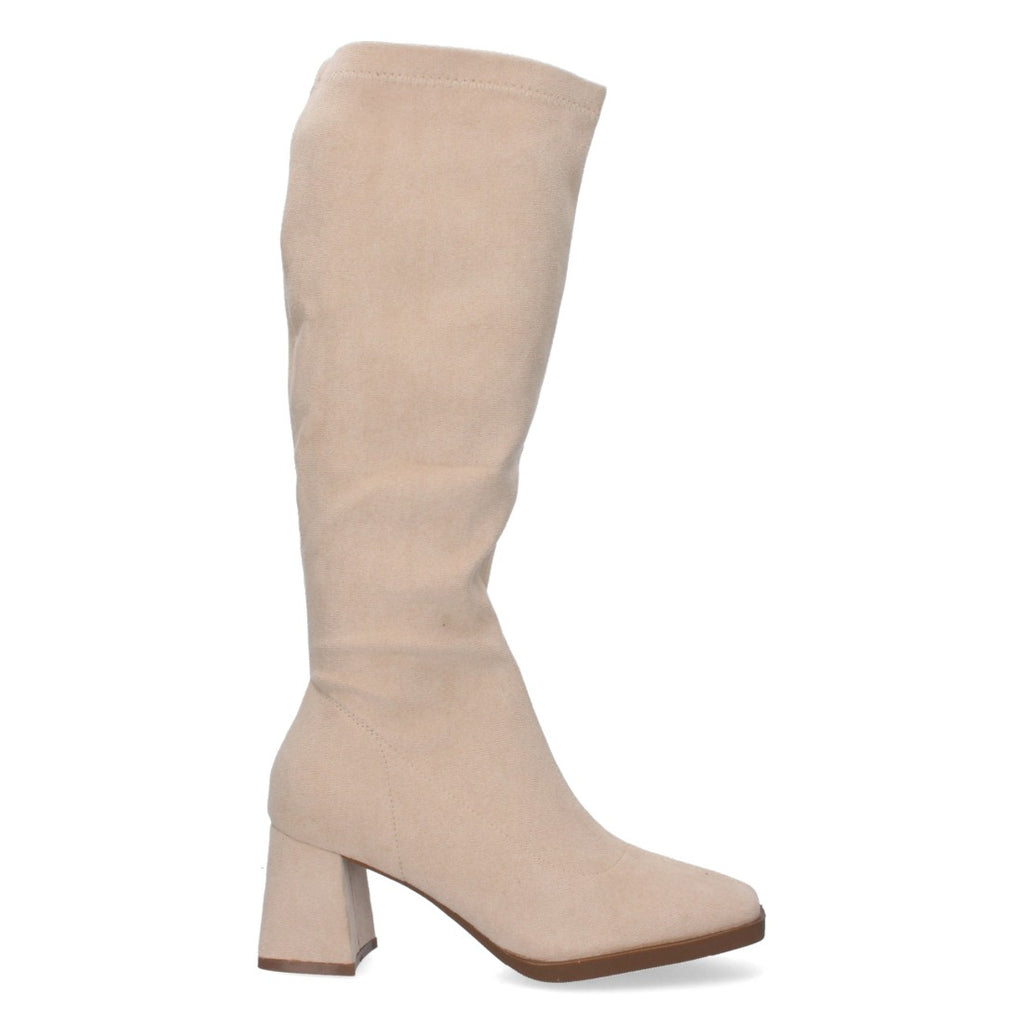 Botas Lisas con Tacón Alto - Beige (37cm)