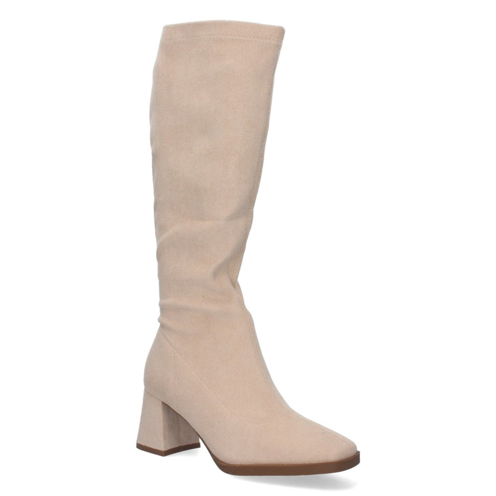 Botas Lisas con Tacón Alto - Beige (37cm)