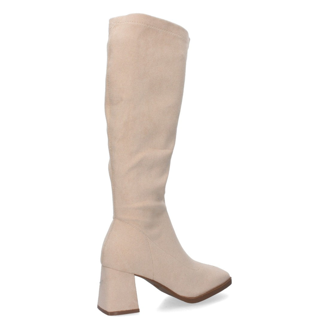 Botas Lisas con Tacón Alto - Beige (37cm)