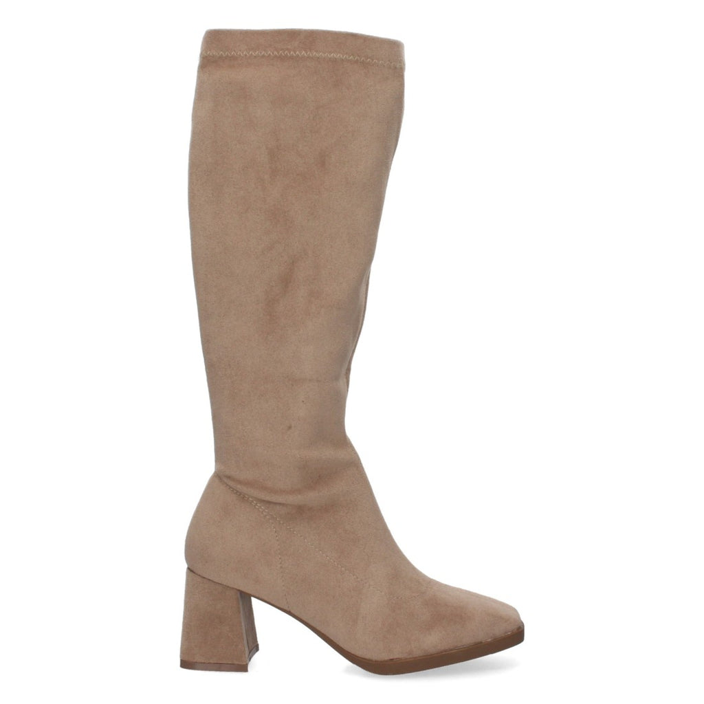 Botas Lisas con Tacón Alto - Kaki (37cm)