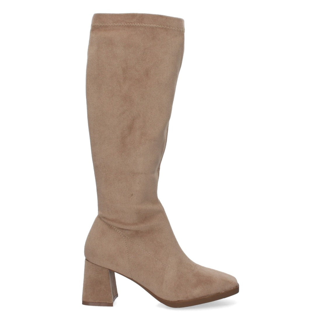 Botas Lisas con Tacón Alto - Kaki (37cm)