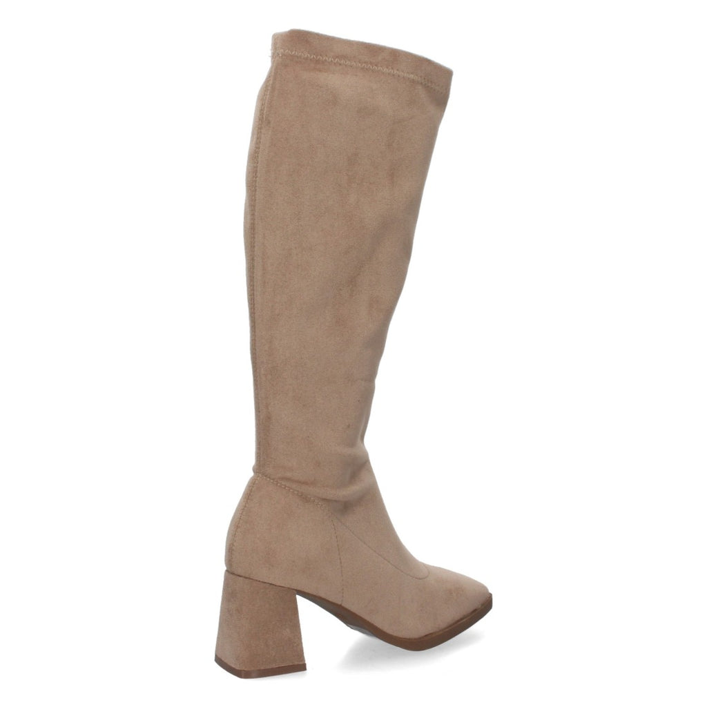Botas Lisas con Tacón Alto - Kaki (37cm)