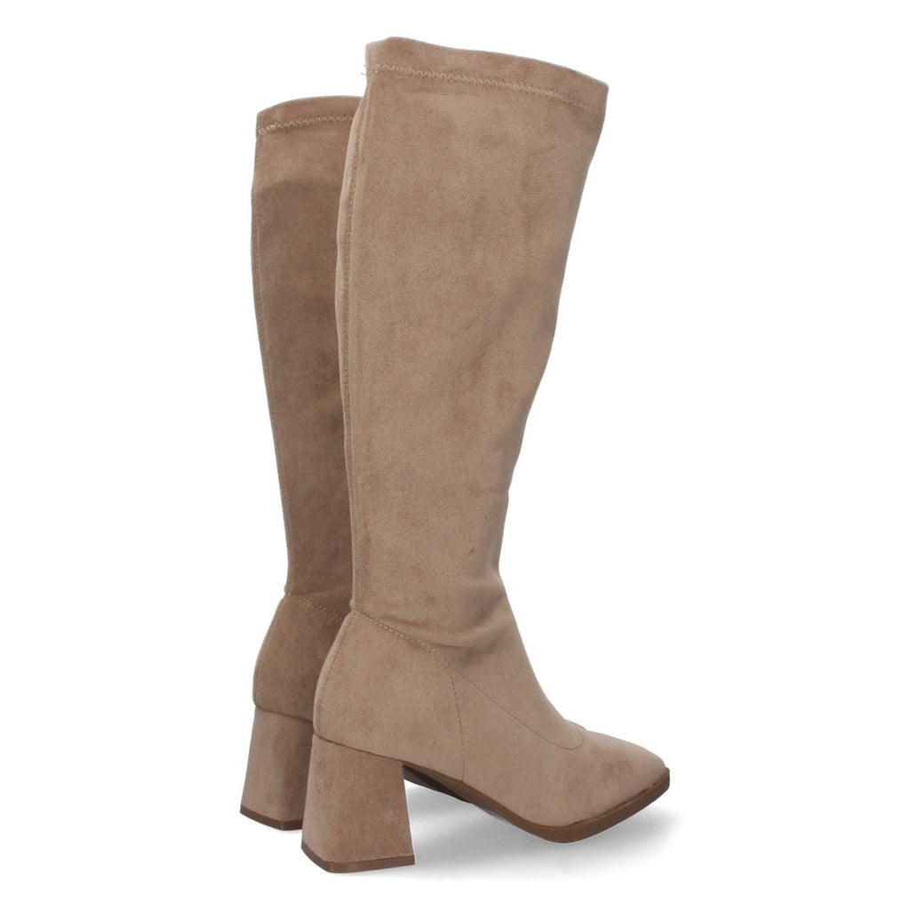 Botas Lisas con Tacón Alto - Kaki (37cm)