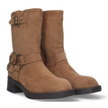 Botas Moteras Camel con Tacón Bajo Caña 20cm