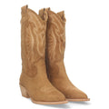 Botas Camel Camperas con Diseño Perforado y Punta Fina