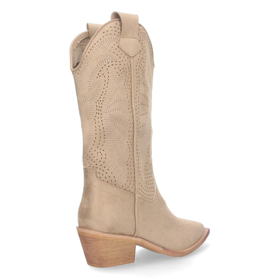 Botas Beige Camperas con Diseño Perforado y Punta Fina