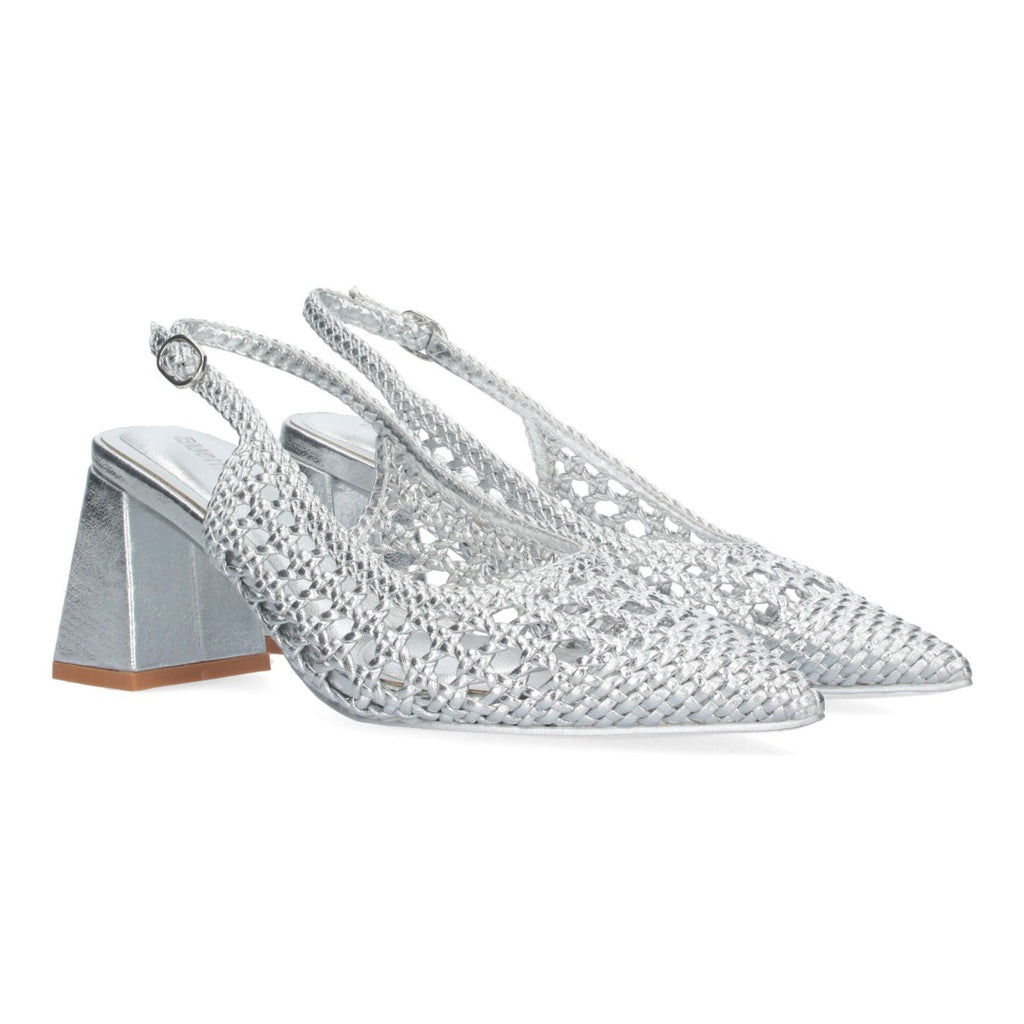 Zapatos de Tacón Plata Elegantes Mujer