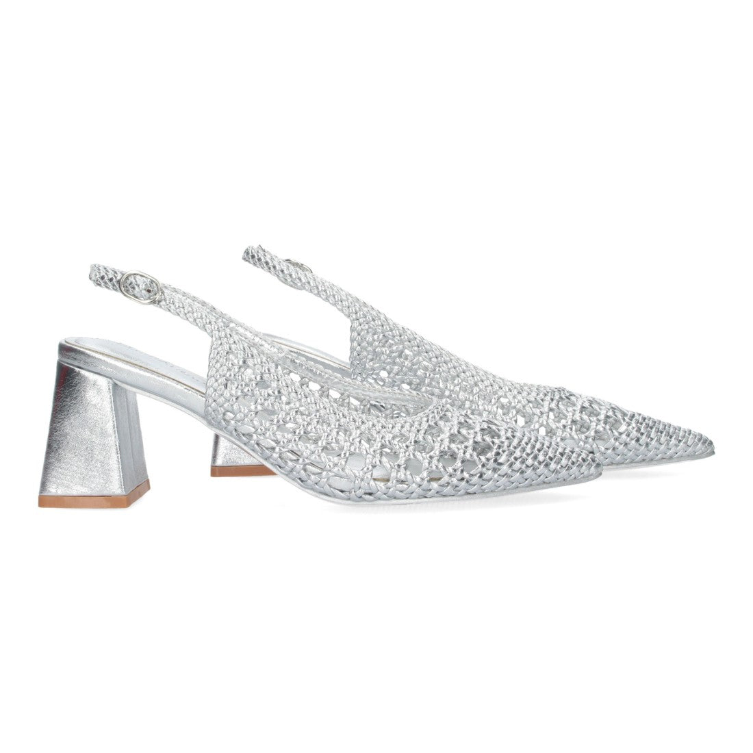 Zapatos de Tacón Plata Elegantes Mujer