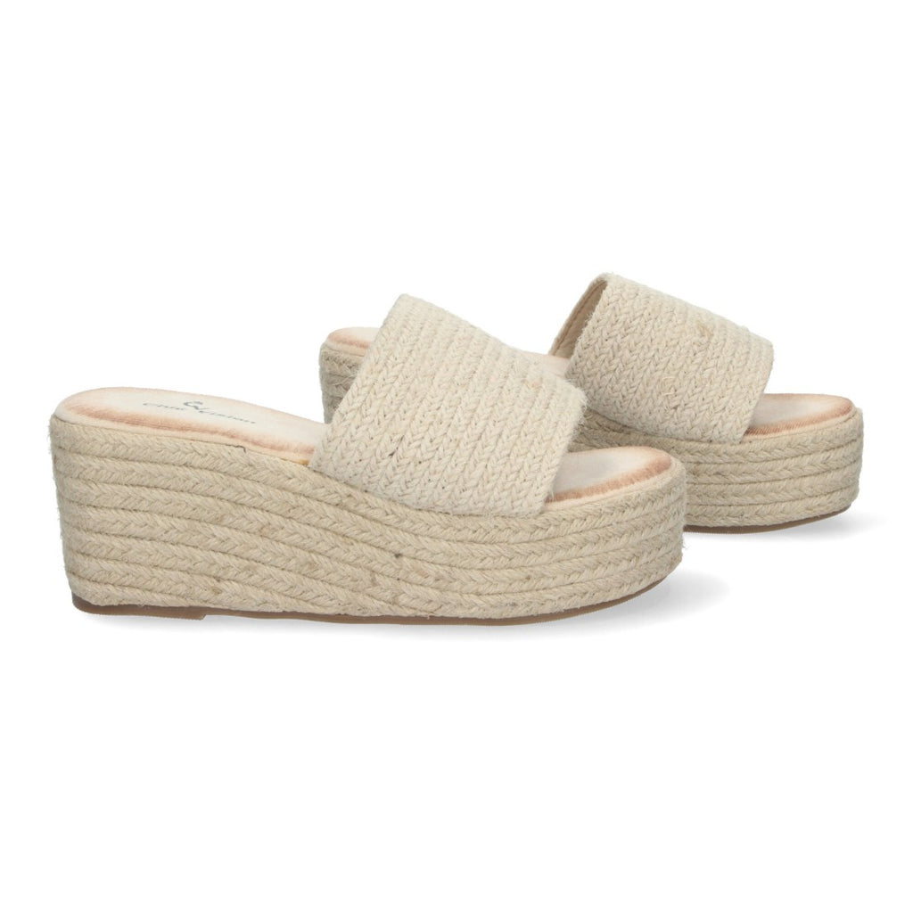 Sandalias Beige Mujer Plataforma Yute Elegantes