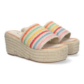 Sandalias Multicolor Mujer Plataforma Yute Elegantes
