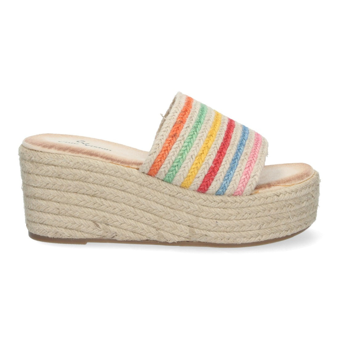 Sandalias Multicolor Mujer Plataforma Yute Elegantes