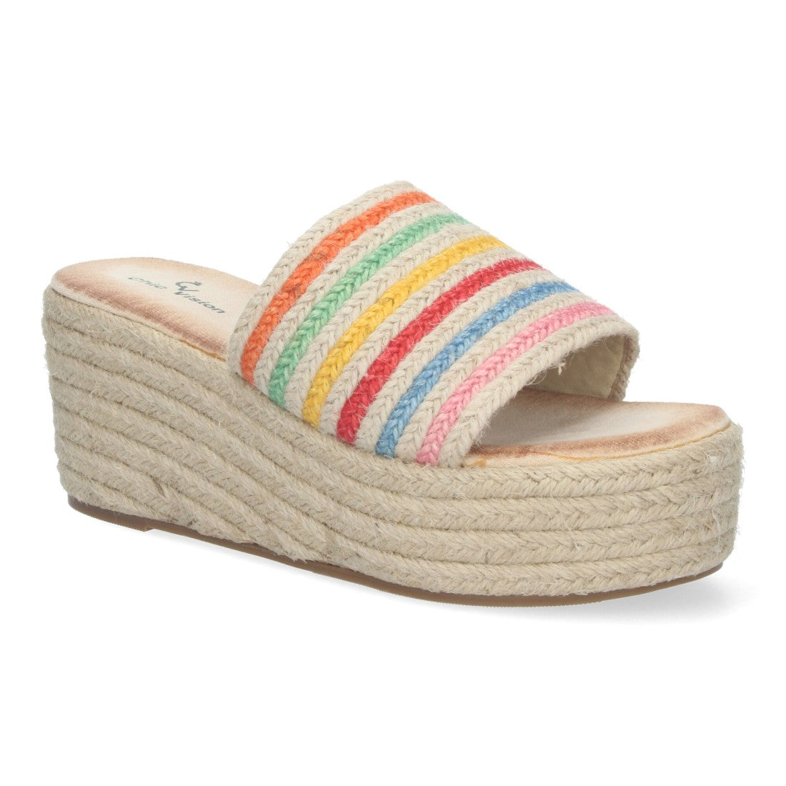 Sandalias Multicolor Mujer Plataforma Yute Elegantes