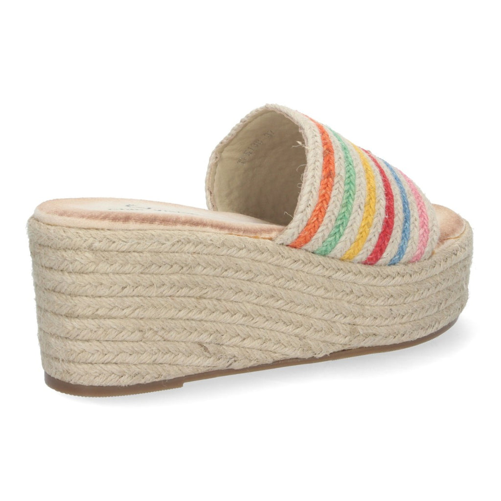 Sandalias Multicolor Mujer Plataforma Yute Elegantes