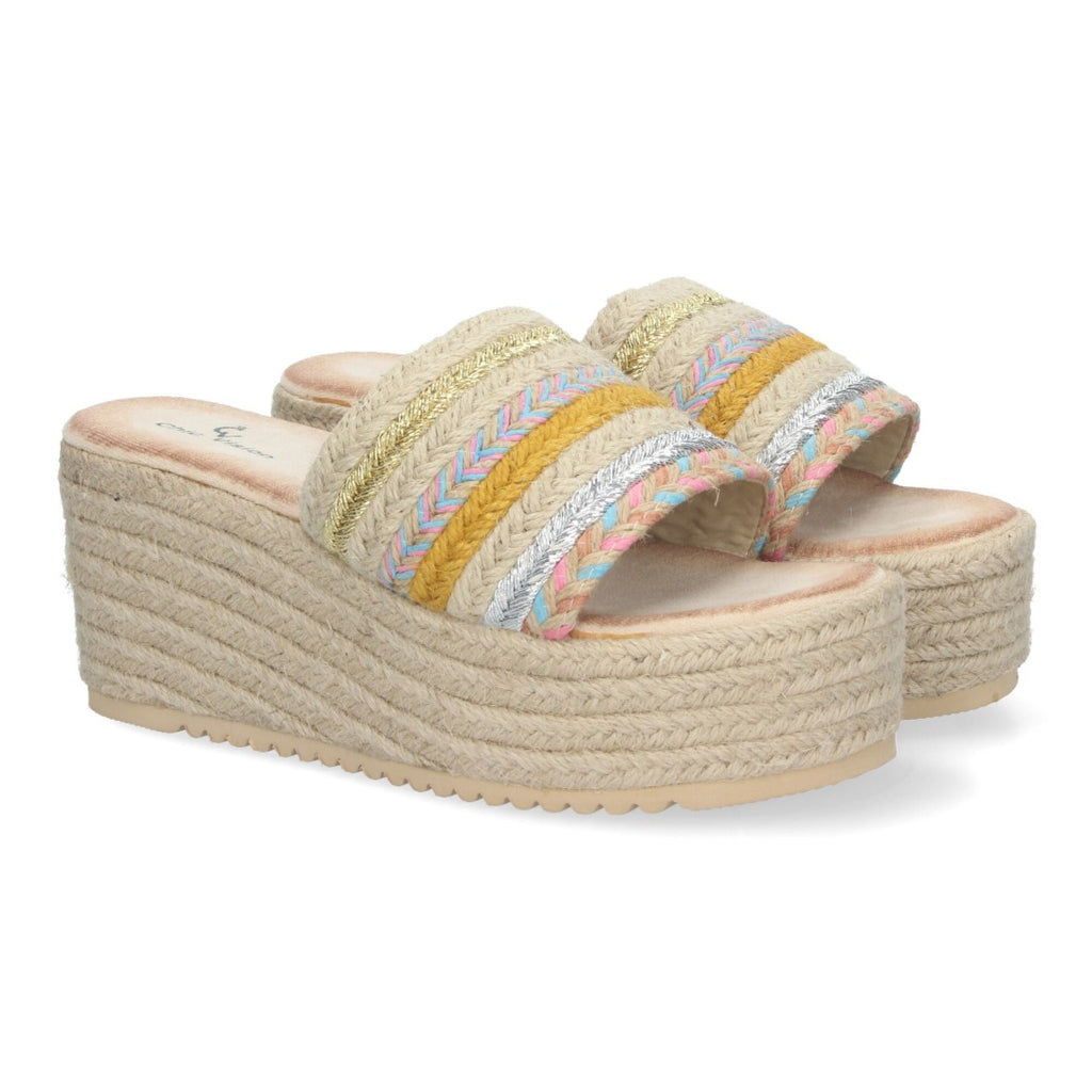 Sandalias Camel Mujer Plataforma Yute Elegantes