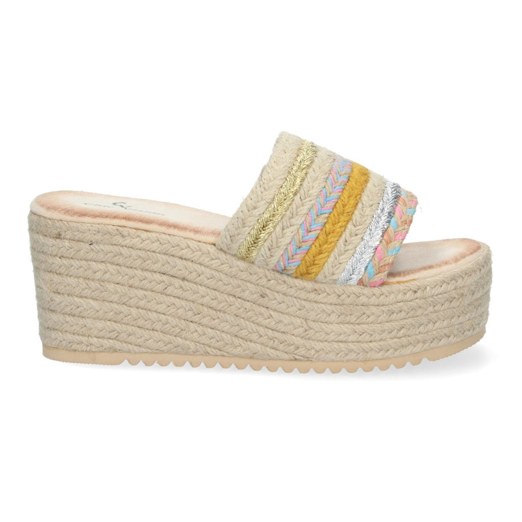 Sandalias Camel Mujer Plataforma Yute Elegantes