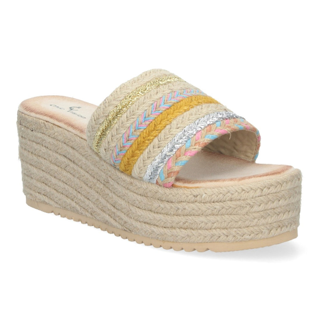 Sandalias Camel Mujer Plataforma Yute Elegantes