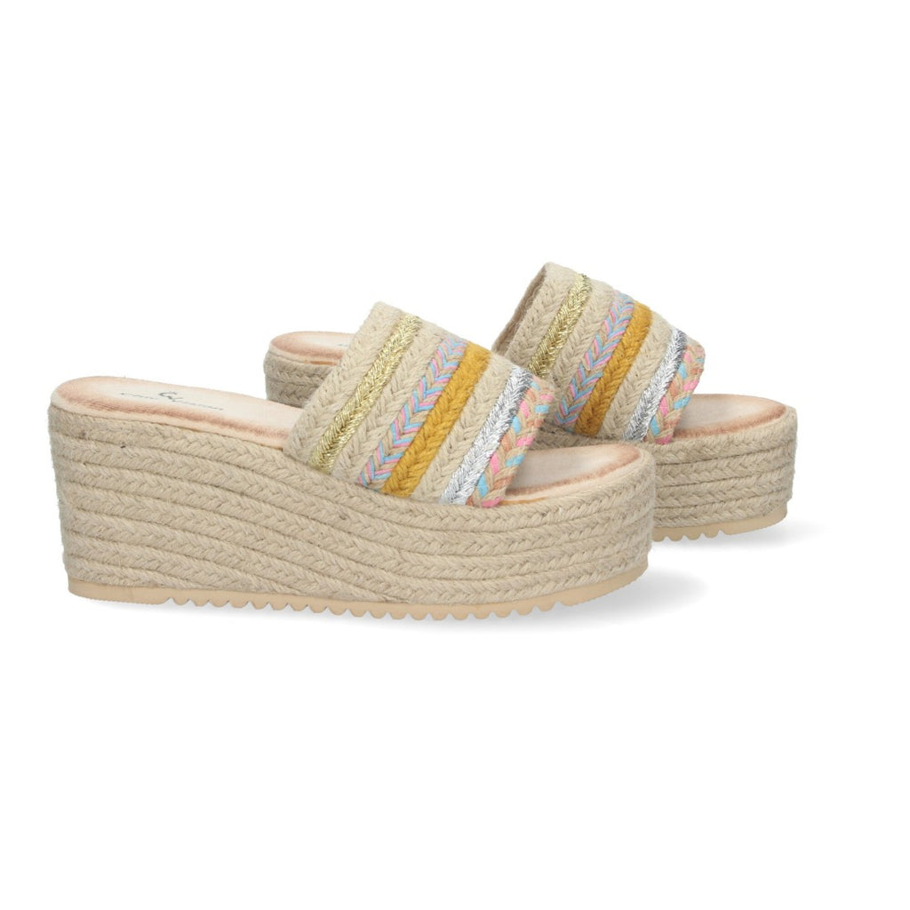 Sandalias Camel Mujer Plataforma Yute Elegantes