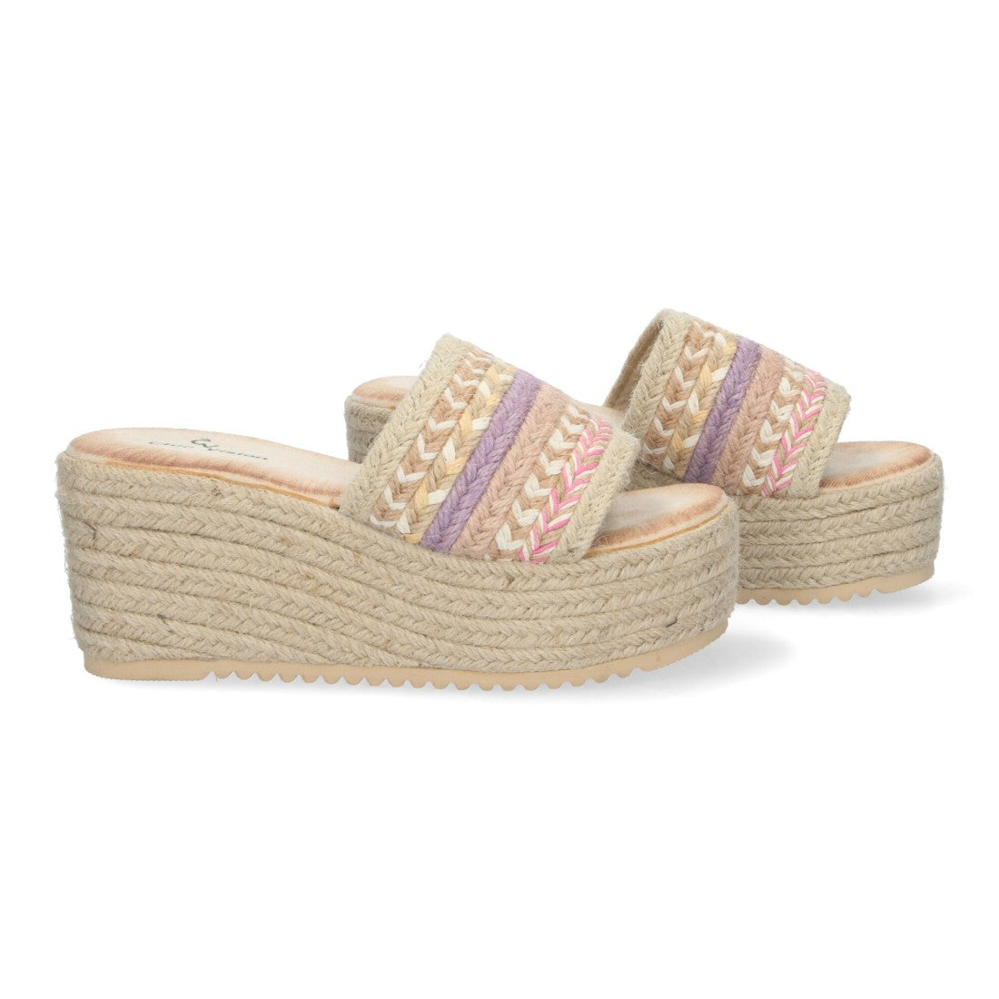 Sandalias Rosas Mujer Plataforma Yute Elegantes