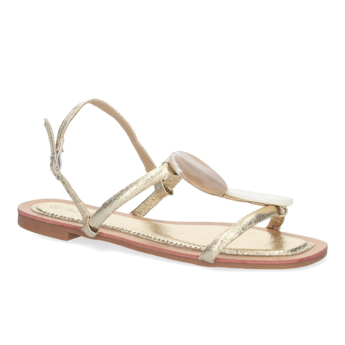 Sandalias Doradas Mujer Planas Verano Adorno Puntera Elegantes