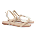 Sandalias Beige Mujer Planas Verano Adorno Puntera Elegantes