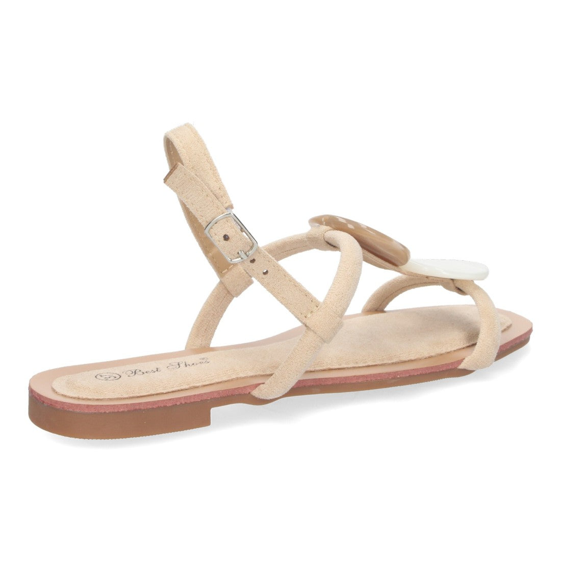 Sandalias Beige Mujer Planas Verano Adorno Puntera Elegantes