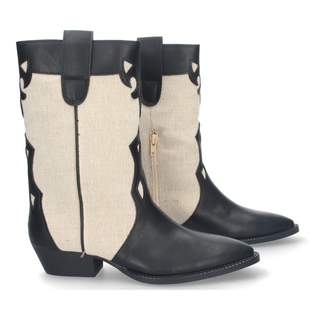 Elegante schwarze Stiefel mit Absatz