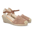 Sandalias Kaki Mujer Cuña Yute Valenciana Bordada