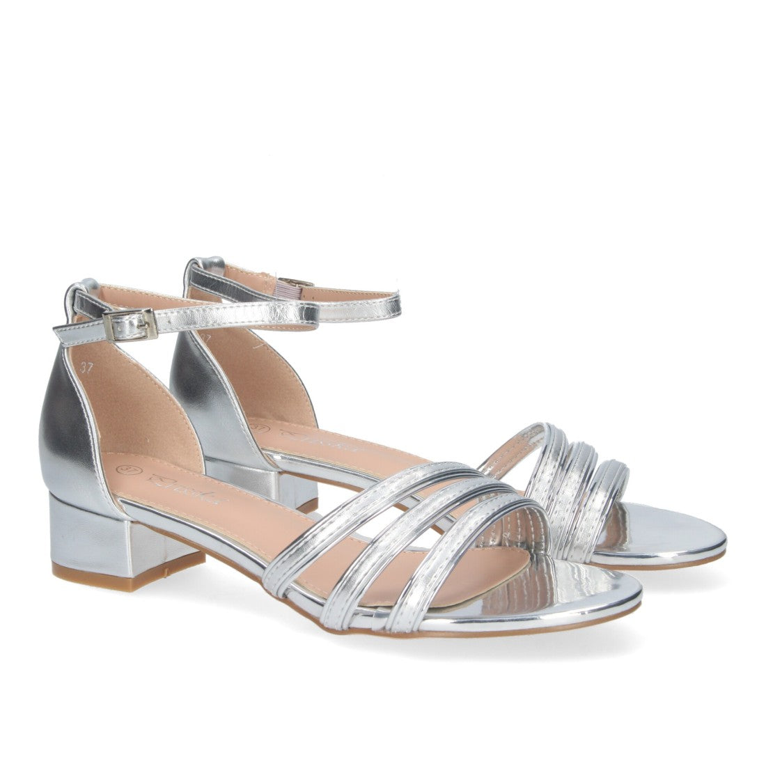 Sandalias Plateadas Mujer Elegantes Fiesta