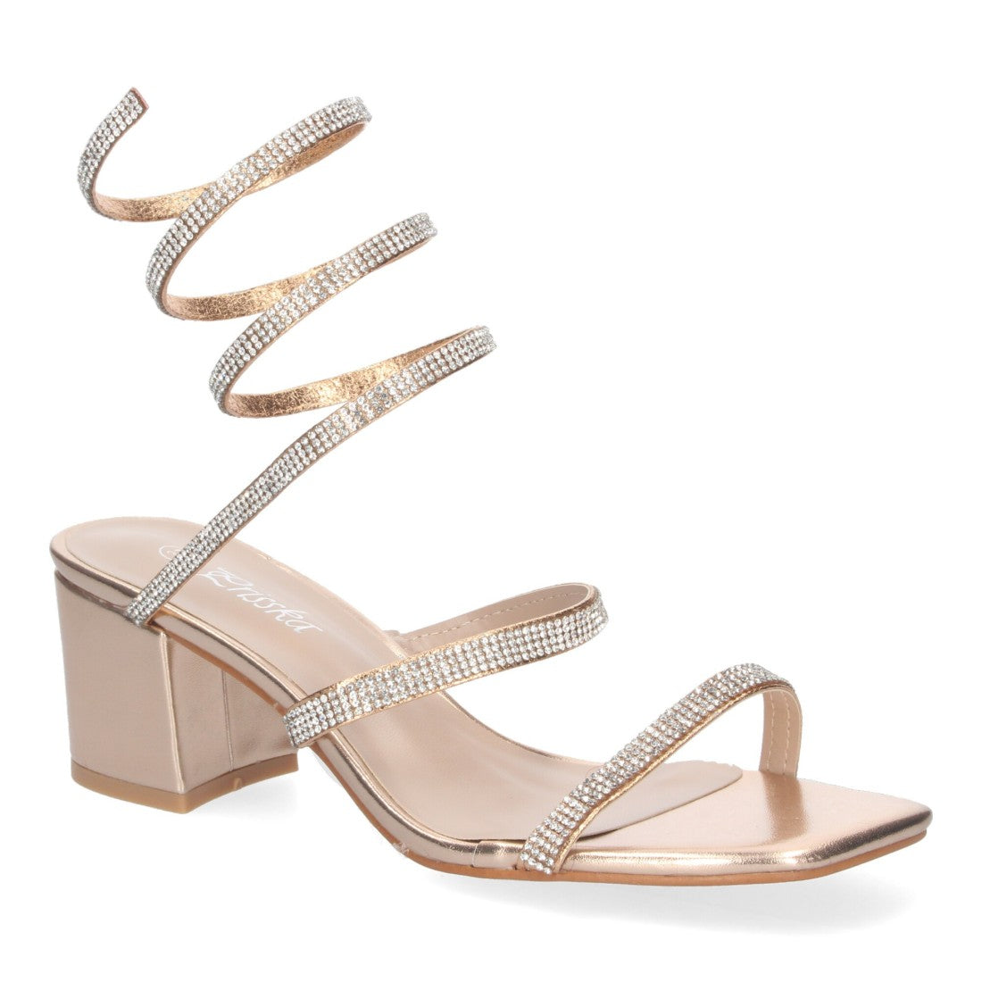 Sandalias Champán Tacón Elegantes Cómodas Fiesta Bodas